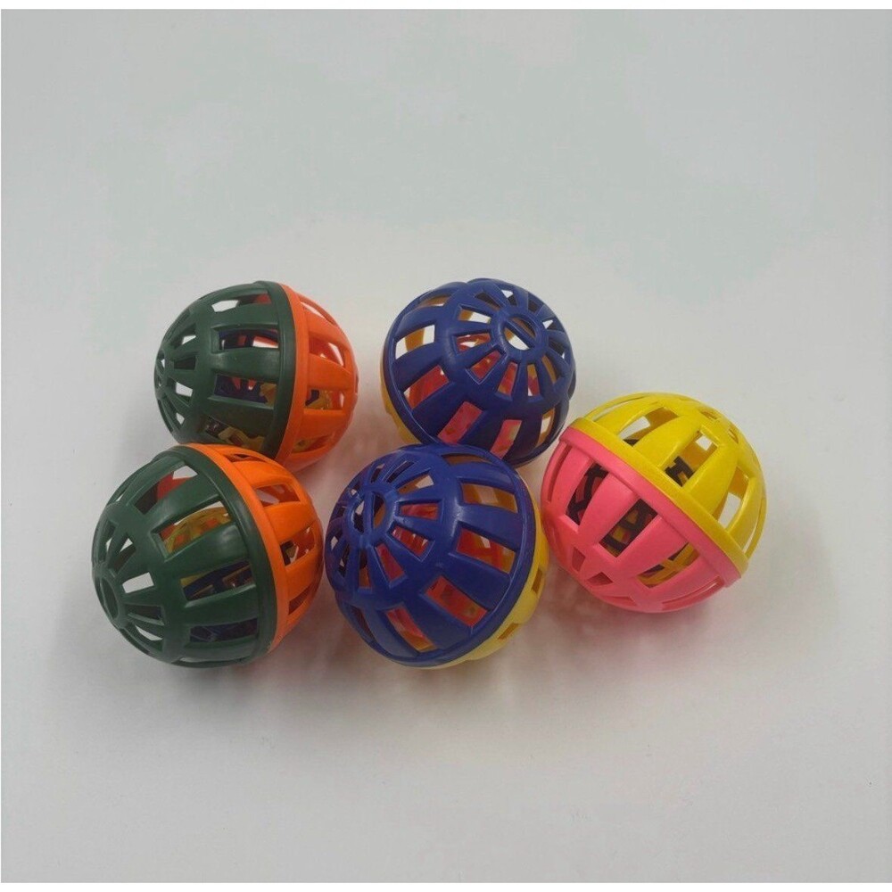 Jingle Bell Cat Toy Balls Colorful Plastic Lattice Chaser Play Toys Lot